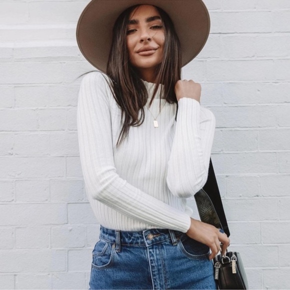 Princess Polly The Butler White Mock Neck Sweater Top - Picture 3 of 13